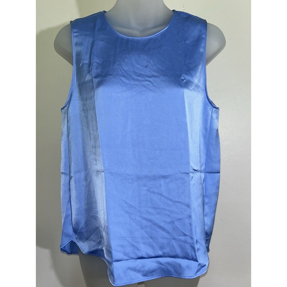 Banana Republic Cornflower Blue Satin Shell Top Sleeveless Cowl Neck Cami